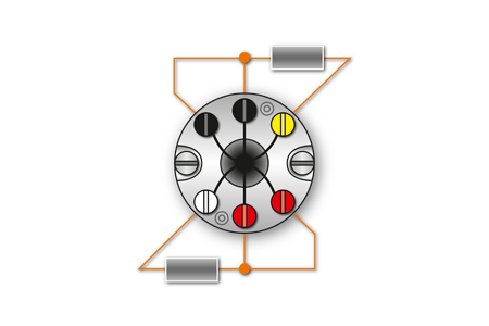 Crtež 12 2x Pt100 spoj 3- žični > oznaka: crno/žuta, crveno/bijela
