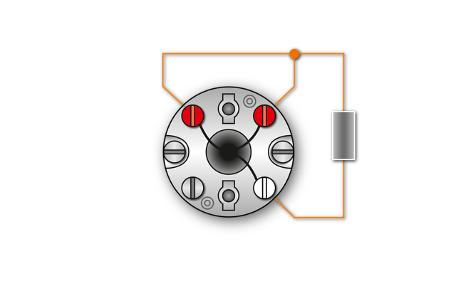 Fig.8 1x Pt100 unión de 2-alambres > designación: rojos/blancos